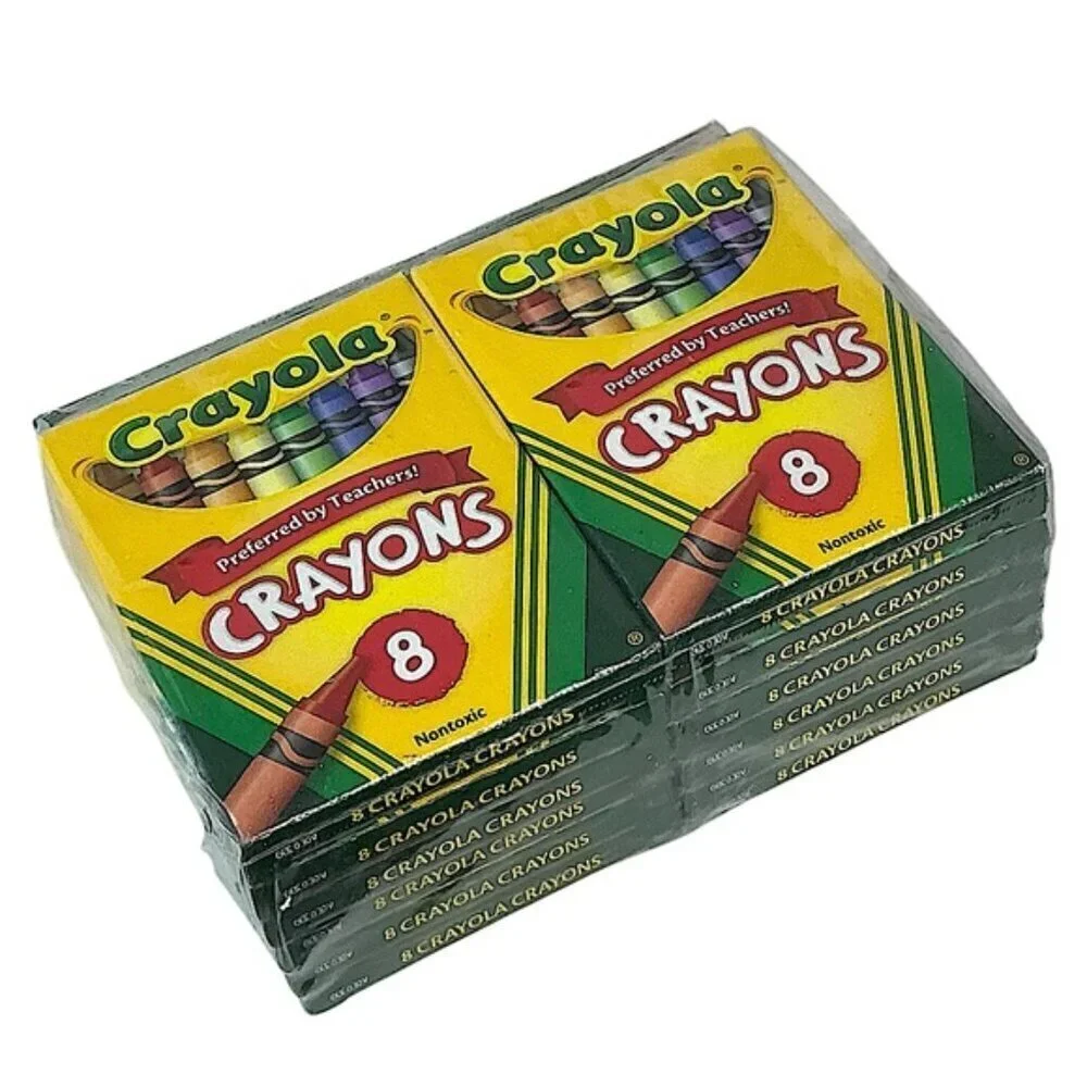Crayola Crayons Made in USA Non Toxic Non Smudge Formula 8 Ct Boxes 12 Box Lot